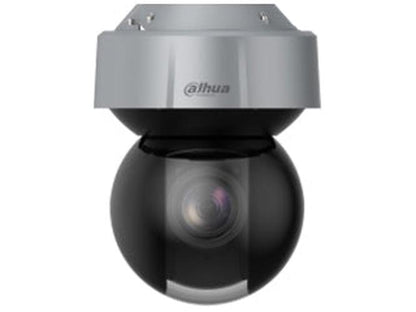 Dahua WizMind 8MP 4K PTZ-camera met grijze behuizing en zwarte bolvormige lens voor professionele bewaking.