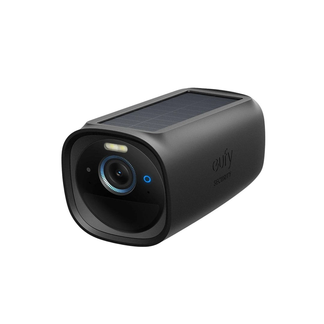 Zwarte beschermende skin voor EufyCam 3 S330 beveiligingscamera met UV-bestendig materiaal voor een discrete uitstraling.