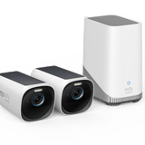 Eufy EufyCam 3 | 4K | Panneau solaire | 1 an d’autonomie | Reconnaissance faciale | Kit de 2 caméras + HomeBase 3