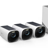 Eufy EufyCam 3 | 4K | Panneau solaire | 1 an de batterie | Reconnaissance faciale | Kit de 3 caméras + HomeBase 3