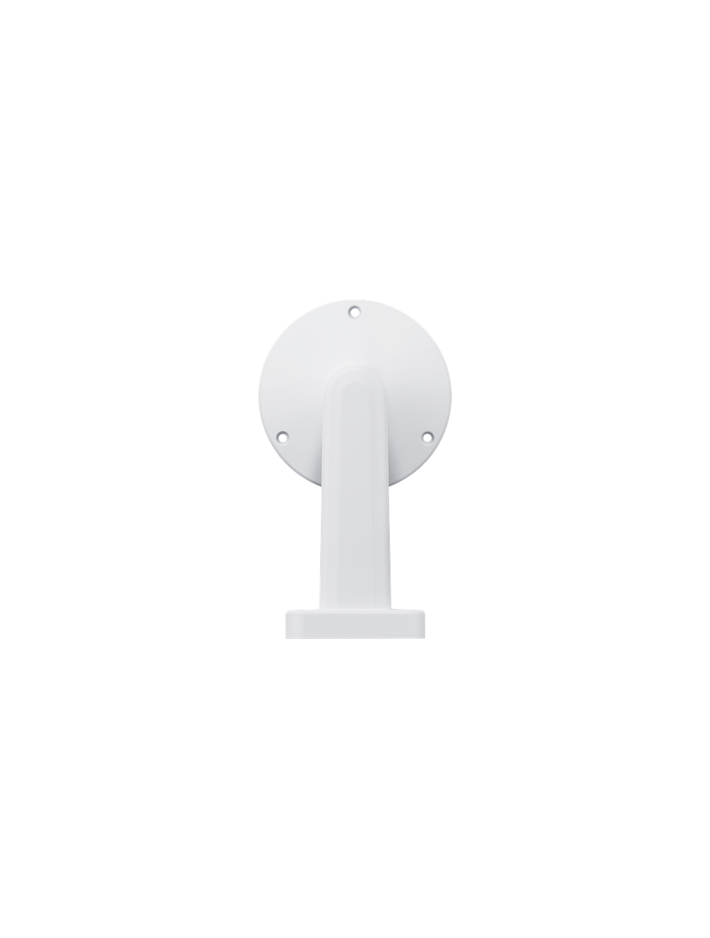 Witte Foscam FABWMB D8 muurbeugel voor buitencamera's met ronde montageplaat en stevig design.