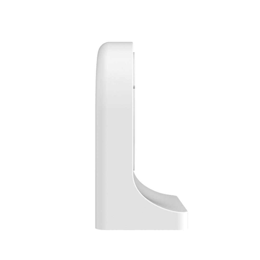 Witte Foscam FABWMB V2 muurbeugel voor T5EP, T8EP en D4Z beveiligingscamera's in zij-aanzicht.