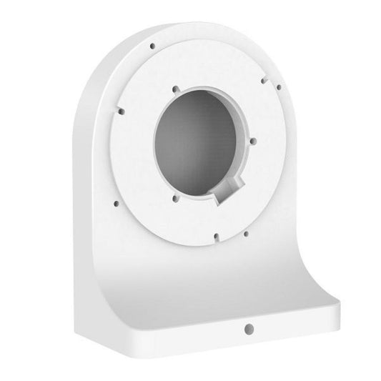 Witte Foscam FABWMB V2 muurbeugel voor T5EP, T8EP en D4Z beveiligingscamera's met ronde montageplaat.