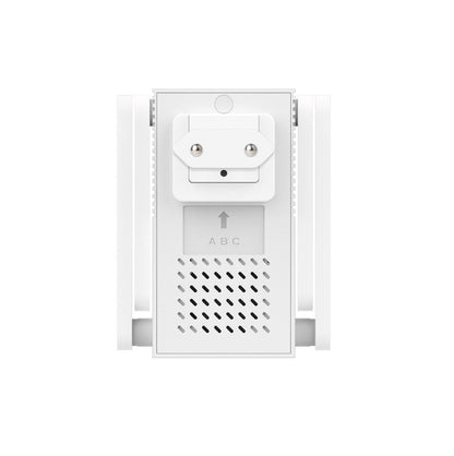 Witte Foscam VC1 slimme WiFi gong voor in het stopcontact met luidsprekerrooster en strak, compact design.