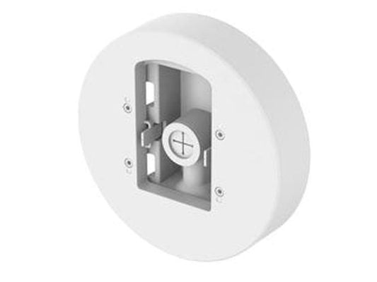 Witte Hanwha SBD-180PMW weerbestendige ronde pendantmontage adapter voor beveiligingscamera's.