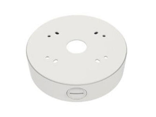 Witte Hanwha SBF-100B1 aluminium plafondbeugel voor een strakke flush mount montage van beveiligingscamera's.