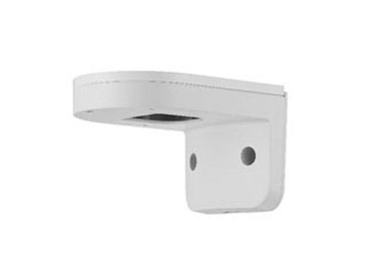 Witte Hanwha SBP-120WMW aluminium muurbeugel voor beveiligingscamera's met compact wandmontageontwerp.