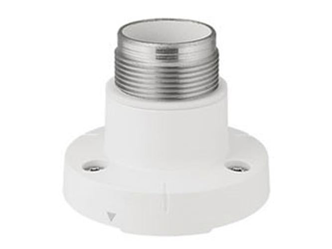 Witte Hanwha SBP-156HMW weerbestendige hangmontagebeugel met schroefdraad voor beveiligingscamera's.
