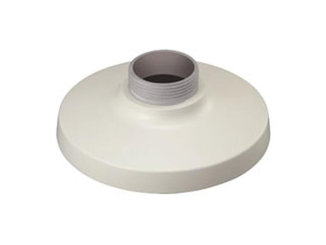 Witte Hanwha SBP-301HM5 aluminium muurbeugel voor beveiligingscamera's met een compact rond ontwerp.
