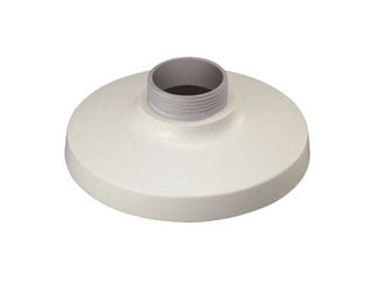 Witte Hanwha SBP-301HM5 aluminium muurbeugel voor beveiligingscamera's met een compact rond ontwerp.