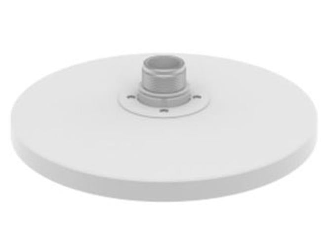 Witte Hanwha SBP-315HMW weerbestendige hangmontagebeugel voor beveiligingscamera's met compact 47mm ontwerp.