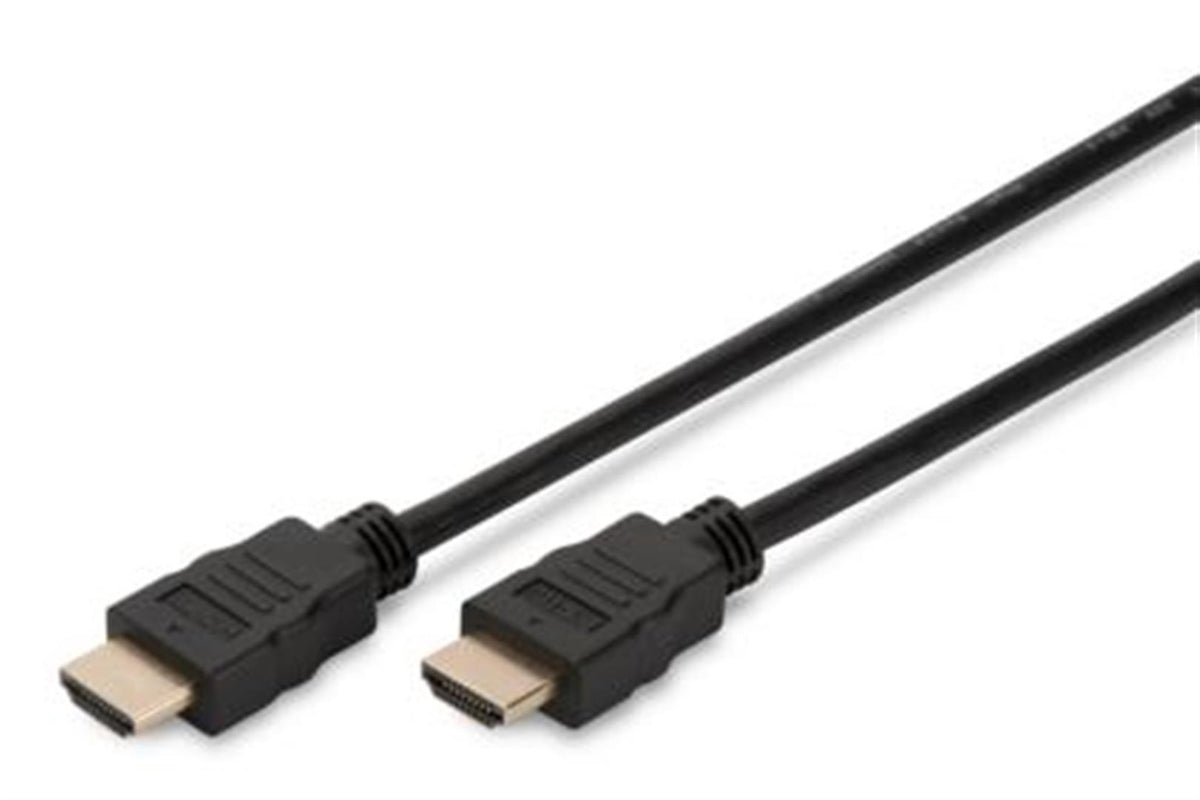 2 meter black High Speed HDMI cable with gold-plated connectors and durable molded plugs.