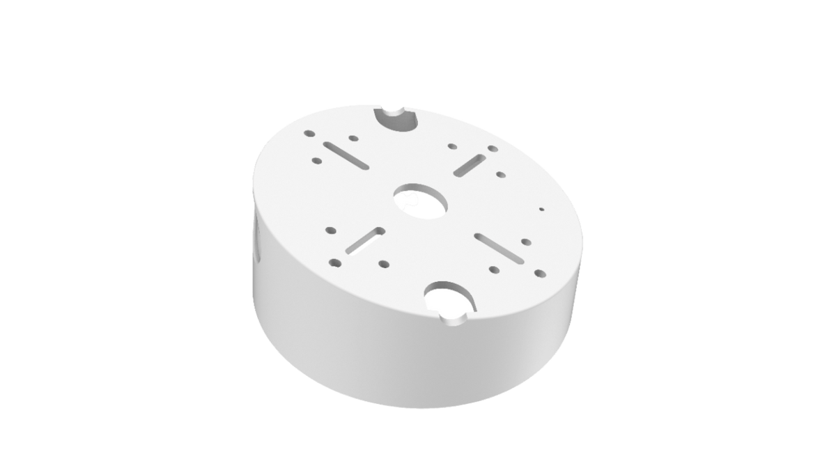 Witte Hikvision DS-1240ZJ aluminium schuine plafondmontage voor dome camera's met montagegaten.