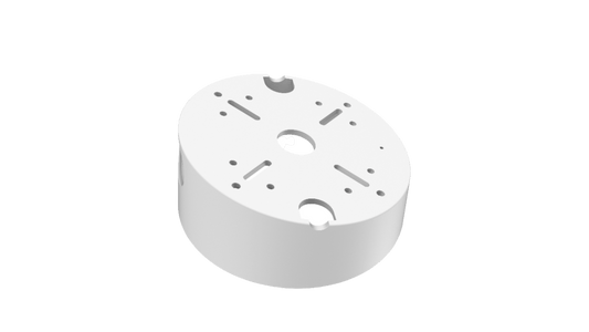 Witte Hikvision DS-1240ZJ aluminium schuine plafondmontage voor dome camera's met montagegaten.
