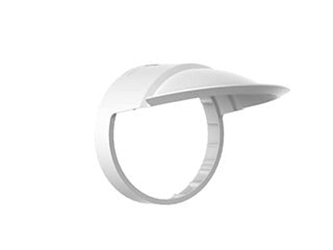 Witte Hikvision DS-1250ZJ-DM65 regenkap voor dome camera's met een ronde vormgeving voor buitenmontage.