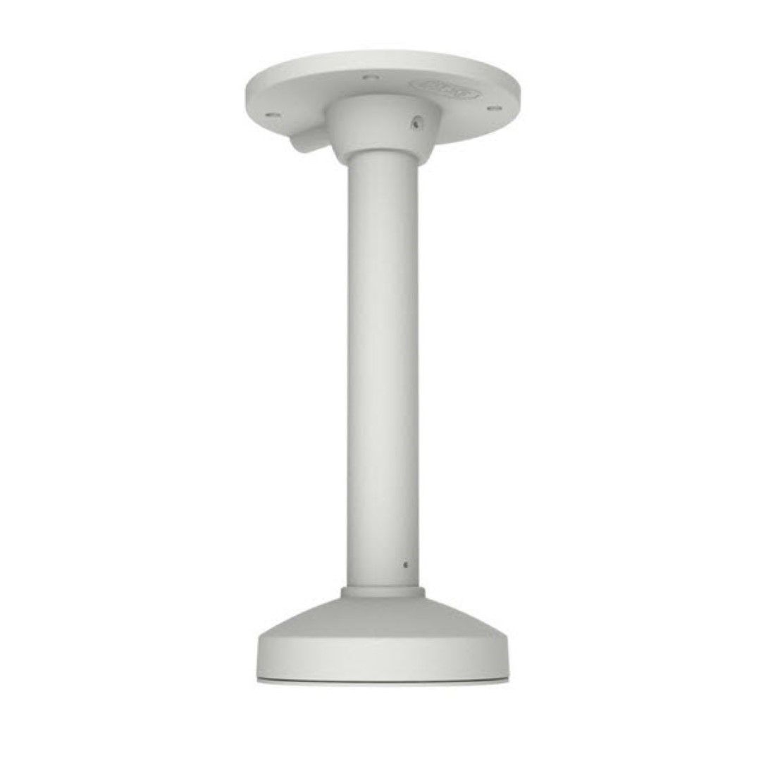 Witte aluminium hangende steun voor Hikvision turret camera's, 547mm lang met plafondmontageplaat.