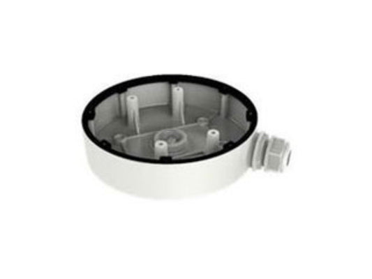 Witte aluminium Hikvision DS-1280ZJ-DM55 aansluitdoos voor dome camera's met een diameter van 155mm.