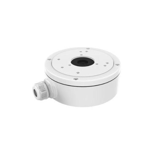 Witte Hikvision DS-1280ZJ-M aluminium aansluitdoos voor dome camera's met kabeldoorvoer.
