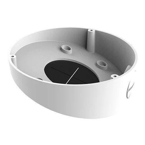 Witte Hikvision DS-1281ZJ-DM45 aluminium aansluitdoos voor dome camera's met een diameter van 140 mm.