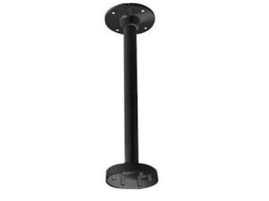 Zwarte Hikvision DS-1471ZJ-155 aluminium plafondsteun voor dome camera's, 546mm lang met ronde montageplaat.