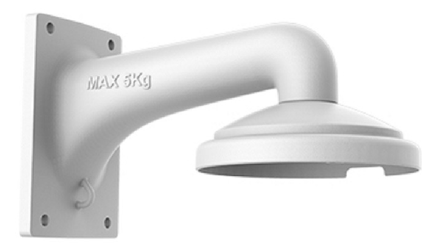 Witte aluminium Hikvision DS-1605ZJ muurbeugel voor dome camera's met een draagvermogen van 5 kg.