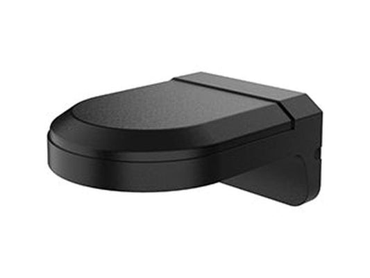 Zwarte aluminium muurbeugel voor Hikvision dome camera's met robuust design.