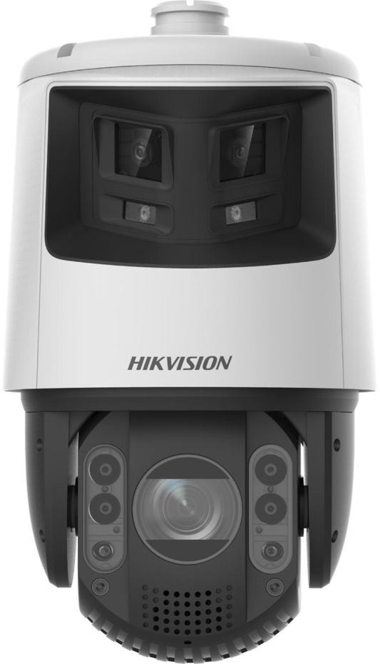 Witte Hikvision 4MP PTZ speed dome camera met 32x zoom, IR-verlichting en actieve afschrikking in een robuuste behuizing.