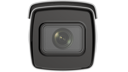 Hikvision DeepinView 4MP ANPR bullet camera met varifocale lens in robuuste witte behuizing.