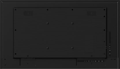 Zwarte achterkant van de 43 inch Iiyama ProLite 4K monitor met VESA-bevestigingspunten en diverse aansluitingen.