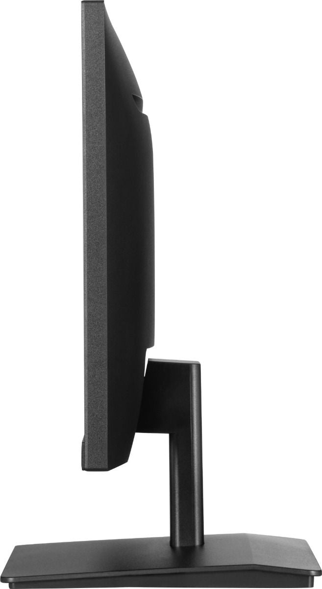 Zijaanzicht van de zwarte 21,5 inch Iiyama ProLite IPS-monitor met slank design en verstelbare standaard.
