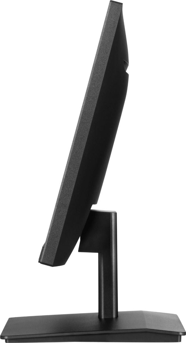 Zijaanzicht van de zwarte 21,5 inch Iiyama ProLite IPS-monitor met slank edge-to-edge ontwerp en kantelbare voet.