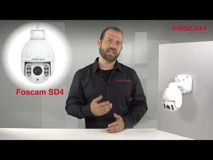 Foscam SD4 | 4MP WiFi PTZ Camera | 4x Optische Zoom | 355° Pan + 90° Tilt | IR Nachtzicht 20m | Dual-band WiFi | IP66 | ONVIF | Zwart