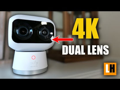 Eufy Indoor Cam S350 | 4K + 2K Dual Lens | 8× Zoom | 360° PTZ | AI Tracking | Night Vision