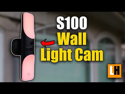 Eufy S100 | Lampe murale + caméra 2K | 1200 Lumen | 160° | Détection par IA | Vision nocturne en couleur | 230V