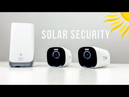 Eufy EufyCam 3 | 4K | Panneau solaire | 1 an d’autonomie | Reconnaissance faciale | Kit de 2 caméras + HomeBase 3