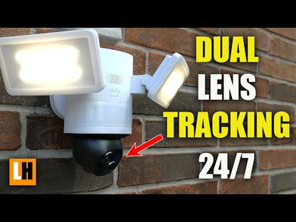 Caméra projecteur Eufy E340 | Double objectif 2K+3K | PTZ à 360° | 2000 lumens | Suivi par IA | 24 h/24, 7 j/7 | Wi-Fi 6