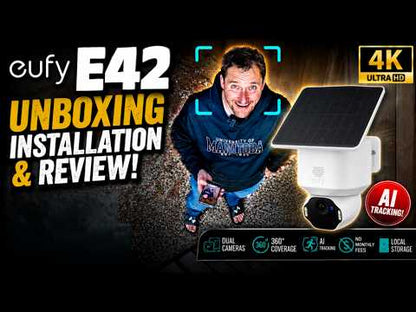 Eufy SoloCam E42 | 4K | Énergie solaire | Détection par IA | Lot de 2 caméras + HomeBase 3