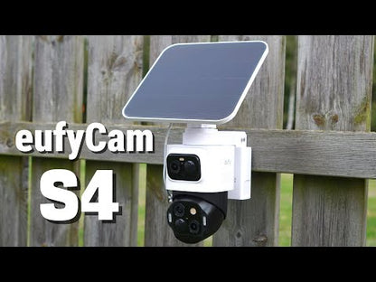 Eufy SoloCam S4 | 4K | Rotation-inclinaison à 360° | Caméra de sécurité à double objectif | Lot de 2 pièces + HomeBase 3