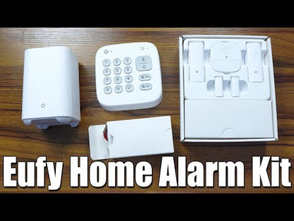 Eufy 5-in-1-Alarmanlage für Zuhause | Kabellos | HomeBase + Zahlentastatur + Bewegungssensor + 2 Tür-/Fenstersensoren