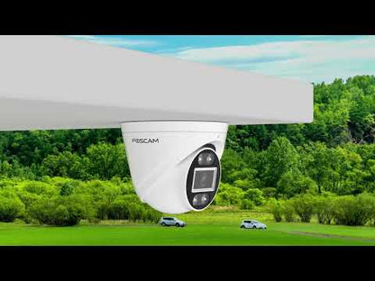 Foscam T8EP | Caméra tourelle PoE 8 MP 4K | 4,3 mm fixe | 90,1° | Projecteur couleur + vision nocturne infrarouge | Détection par IA | Alarme sonore et lumineuse | IP66 | ONVIF | Noir