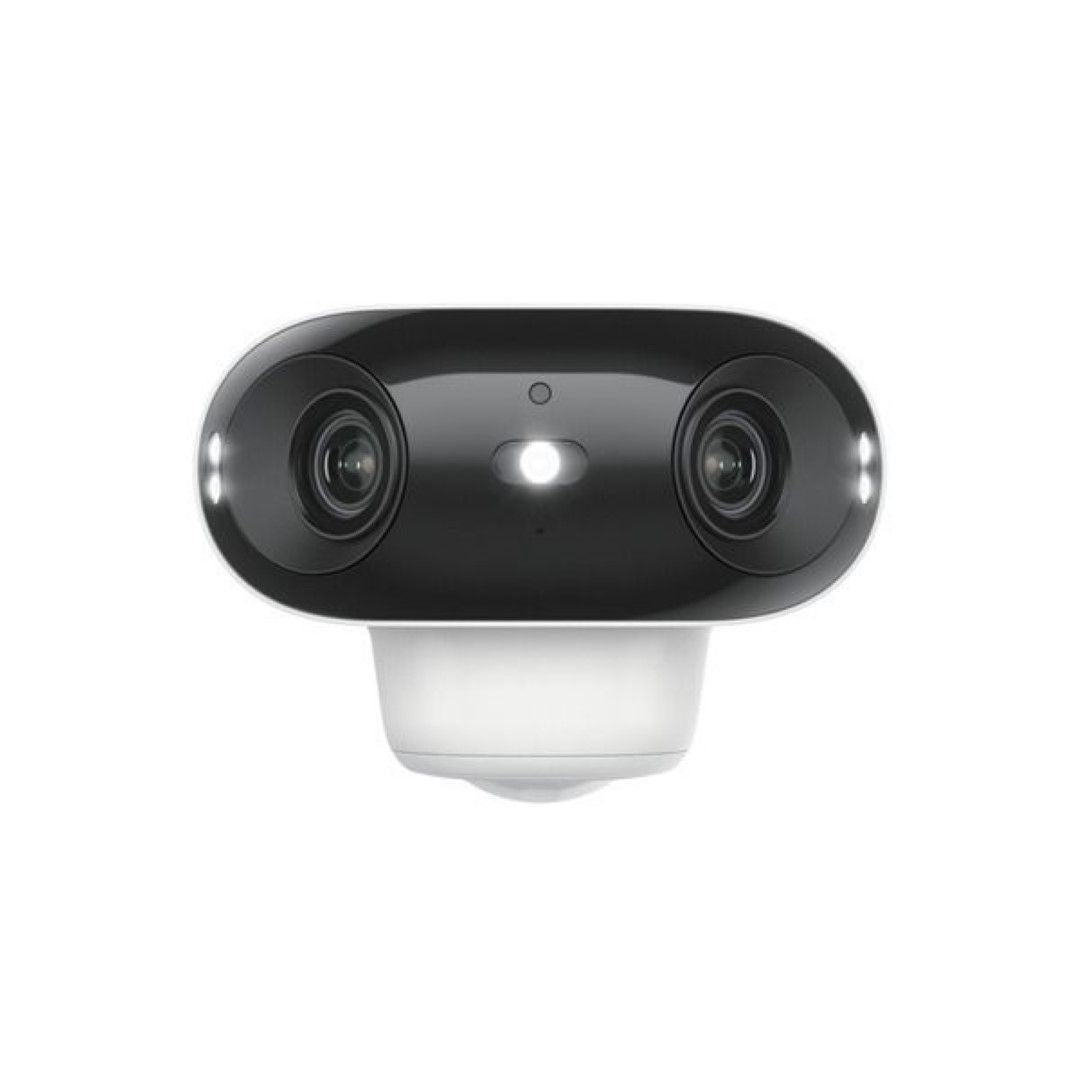 Reolink B740X draadloze 4K beveiligingscamera met dual-lens voor 180° panoramisch beeld en ingebouwde spotlight.