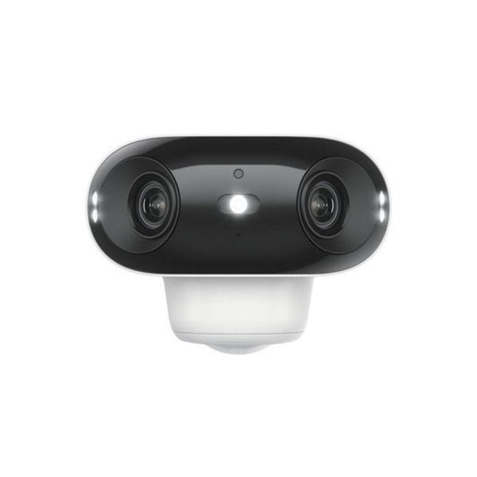 Reolink B740X draadloze 4K beveiligingscamera met dual-lens voor 180° panoramisch beeld en ingebouwde spotlight.