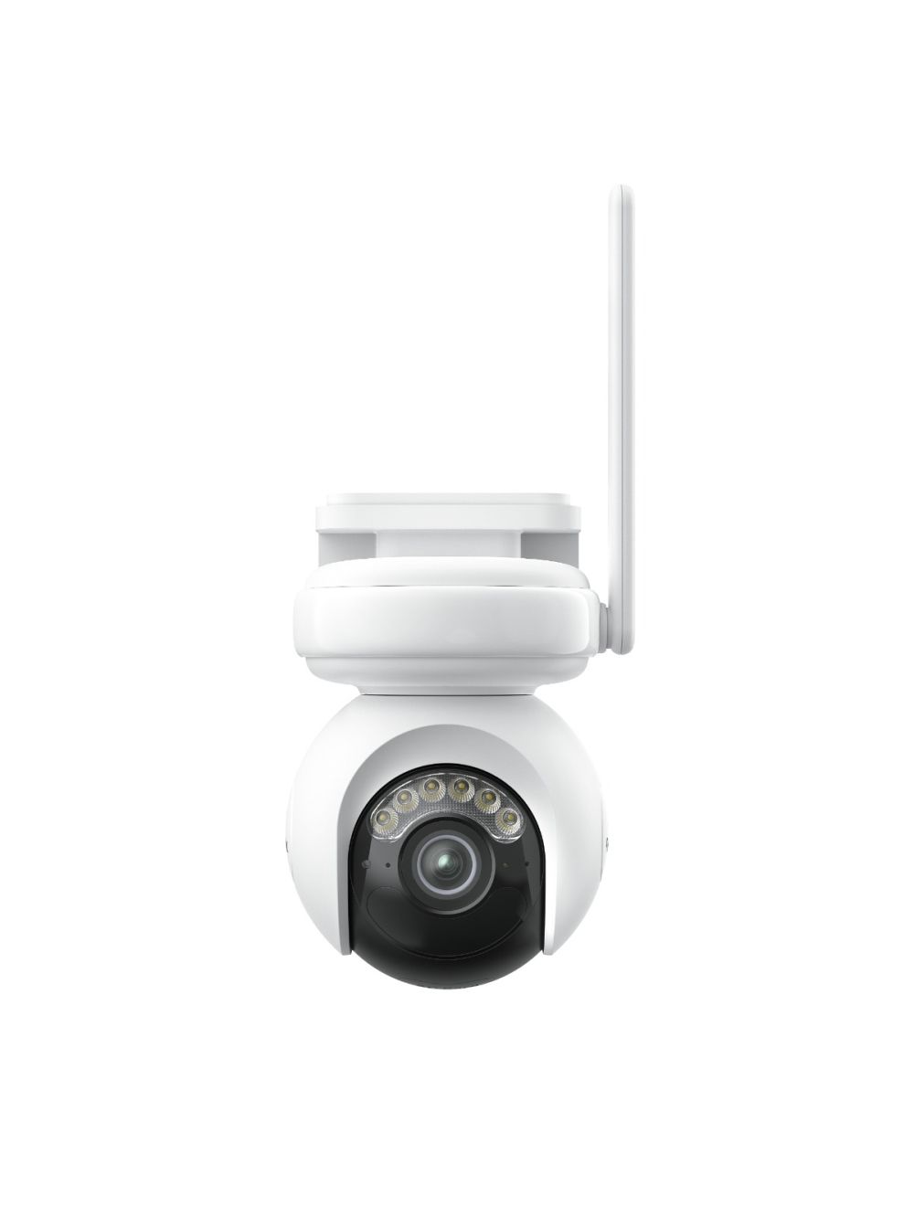 Witte Reolink G650 4G PTZ-beveiligingscamera met 2K-lens, ColorX-nachtzicht en externe antenne tegen witte achtergrond.