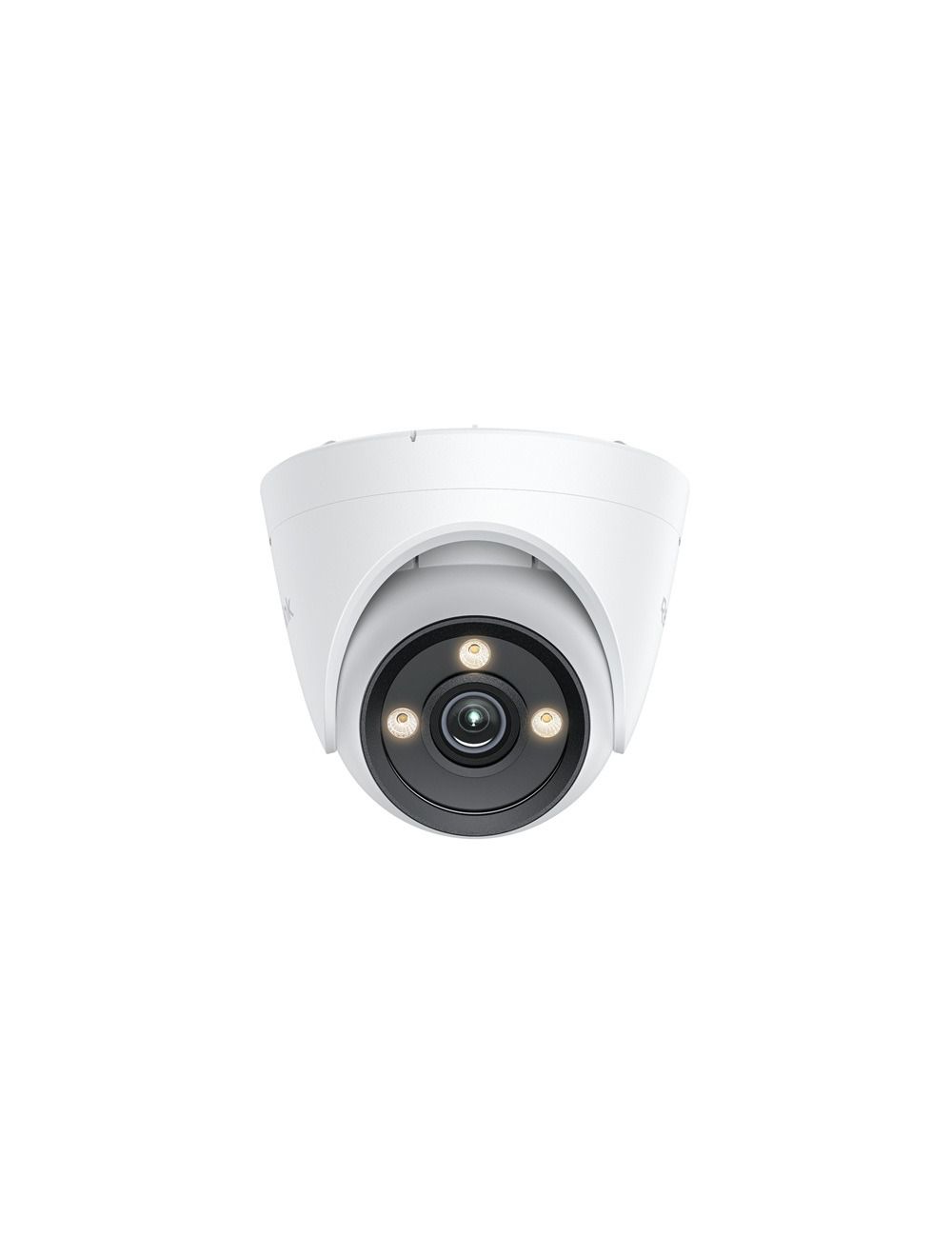 Witte Reolink P335X 4K PoE beveiligingscamera met ColorX nachtzicht, F1.0 lens en geïntegreerde spotlights.