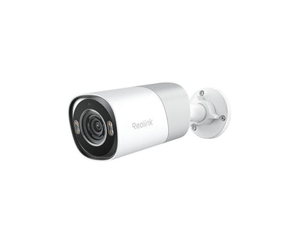Witte Reolink 8MP 4K PoE bulletcamera met ColorX-lens voor full-colour nachtzicht en AI-detectie.