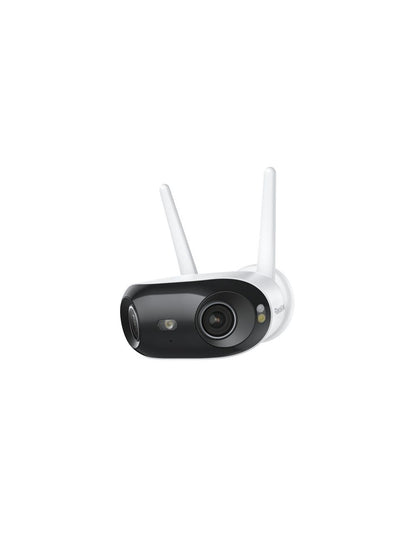 Witte Reolink W740 dual-lens bullet camera met zwarte lensbehuizing, twee wifi-antennes en ingebouwde spotlights.
