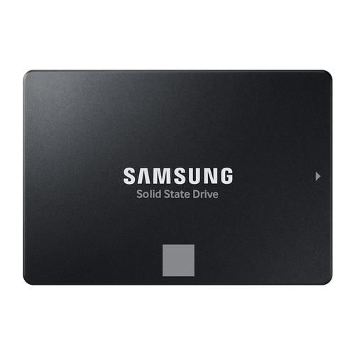 Zwarte Samsung 870 EVO 1TB SSD voor Eufy HomeBase 3 met strak design en wit Samsung-logo.