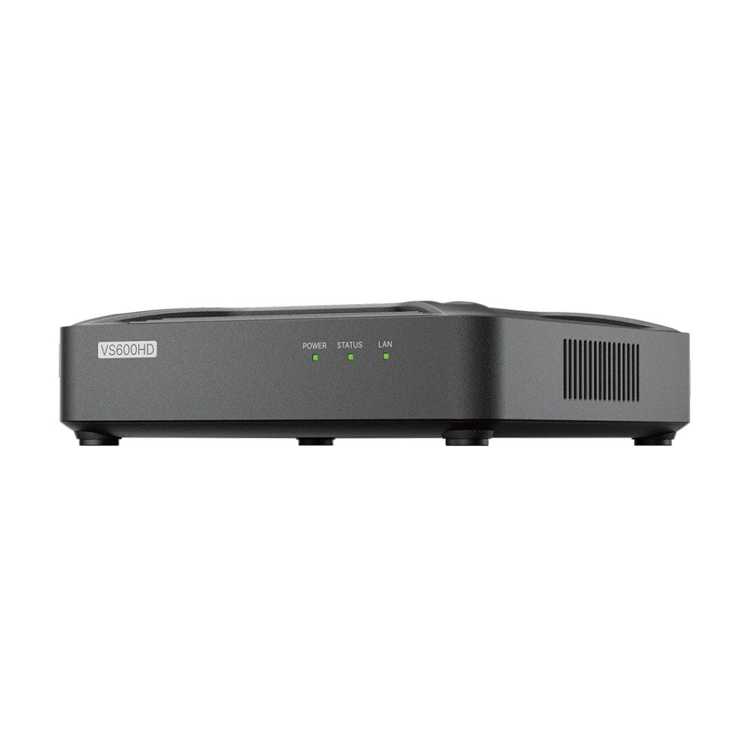 Zwarte Synology VS600HD bewakingsclient met statuslampjes en compact design voor Surveillance Station.
