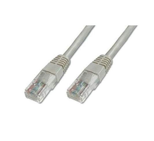 Grijze 30 meter UTP CAT6 netwerkkabel met RJ45 connectoren voor PoE IP-camera's.