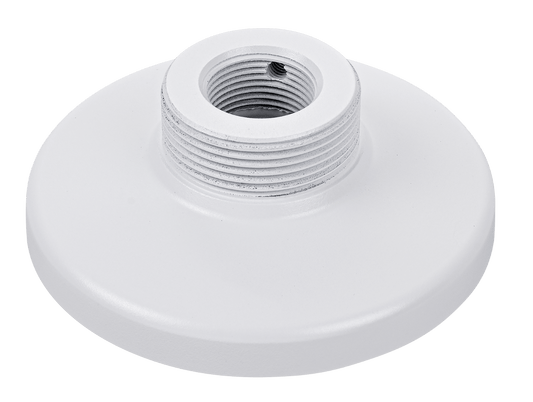 Witte, ronde Vivotek AM-52E V02 montageadapter van 115mm voor dome beveiligingscamera's met schroefdraad.
